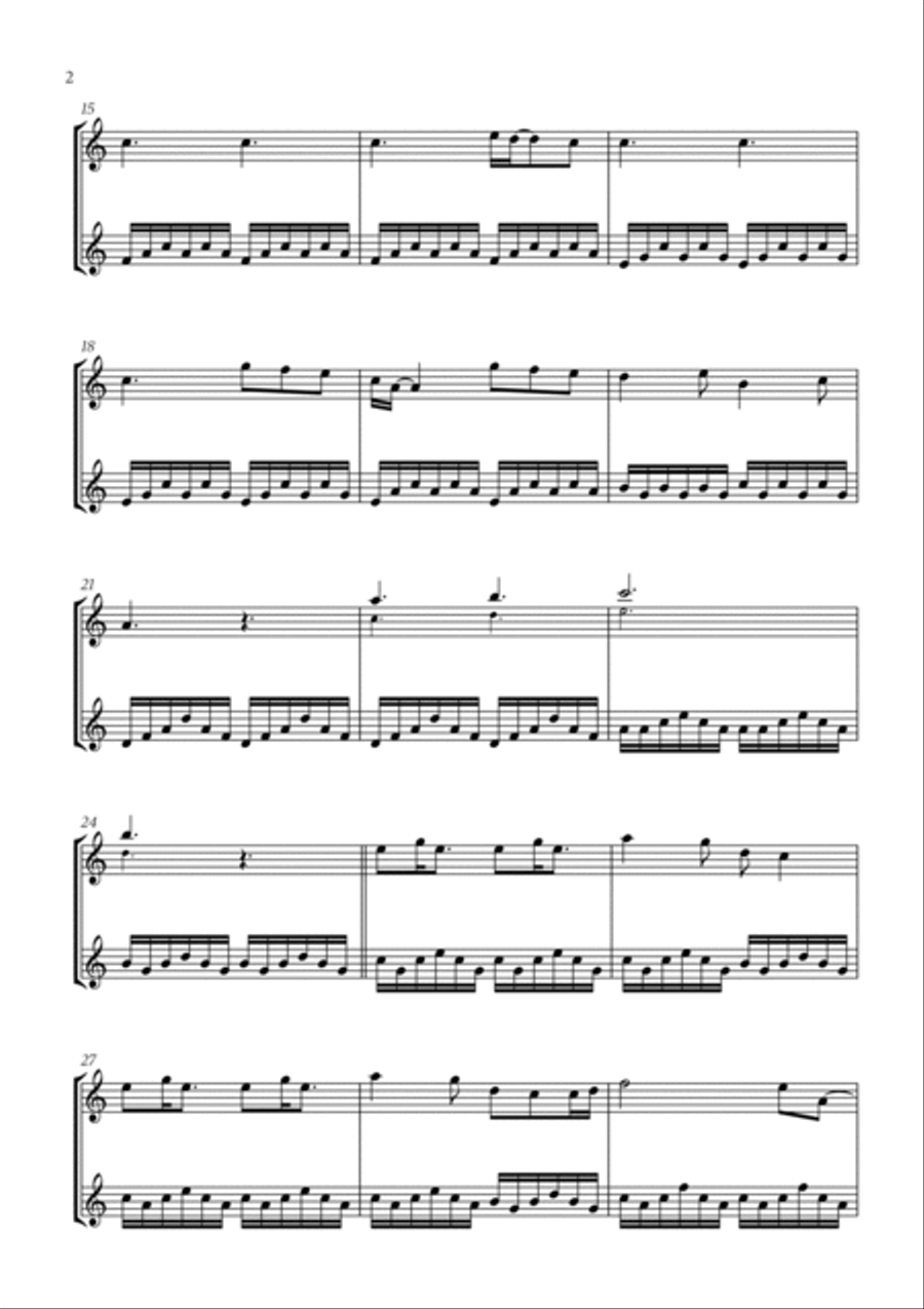 A Thousand Years Clarinet Duet scores gallery preview page 2