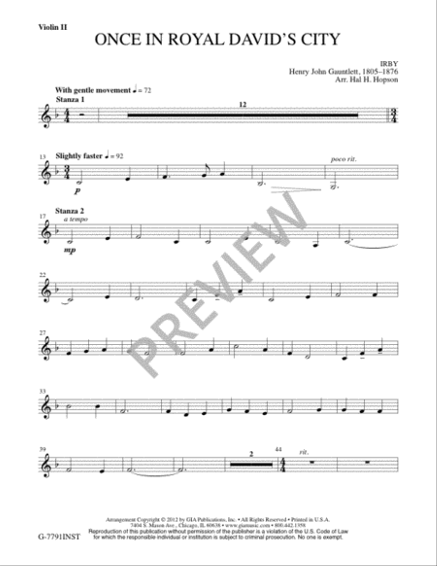 Once in Royal David's City - Instrument edition 3-Octaves scores gallery preview page 3