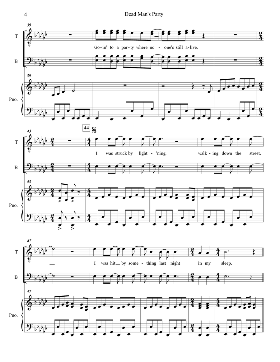 Dead Man's Party Dead Man's Party TTBB scores gallery preview page 4