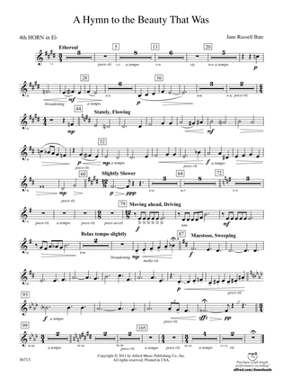 Hymn to the Beauty That Was: (wp) 4th Horn in E-flat