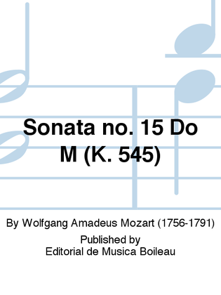Book cover for Sonata no. 15 Do M (K. 545)