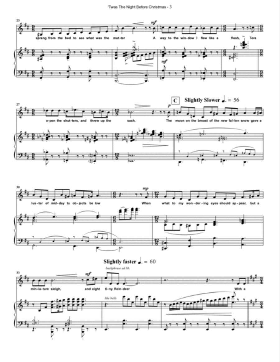 TWAS THE NIGHT BEFORE CHRISTMAS Voice scores gallery preview page 3