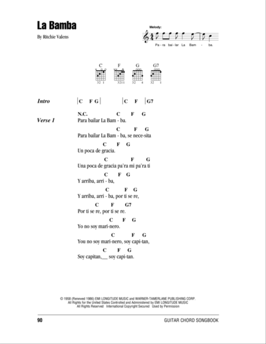 La Bamba La Bamba Acoustic Guitar scores gallery preview page 1
