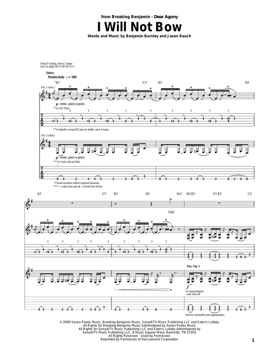 I Will Not Bow I Will Not Bow Acoustic Guitar scores gallery preview page 1