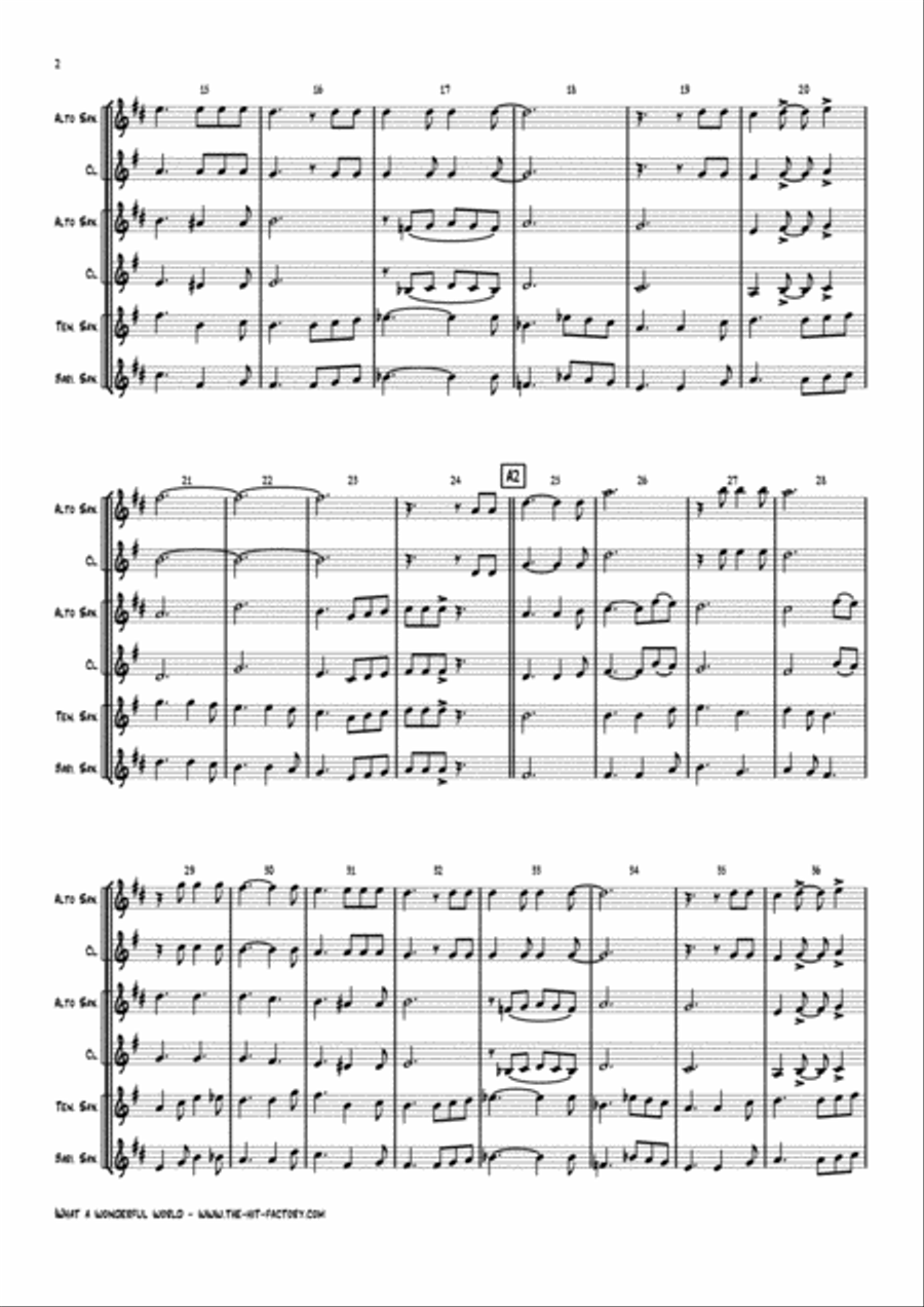 What A Wonderful World Woodwind Trio scores gallery preview page 2
