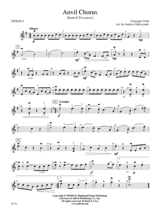 Anvil Chorus (from Il Trovatore): 1st Violin