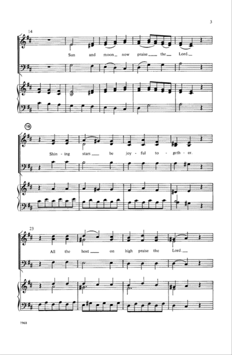 Praise God! Sing All Ye Heavens 3-Part scores gallery preview page 3