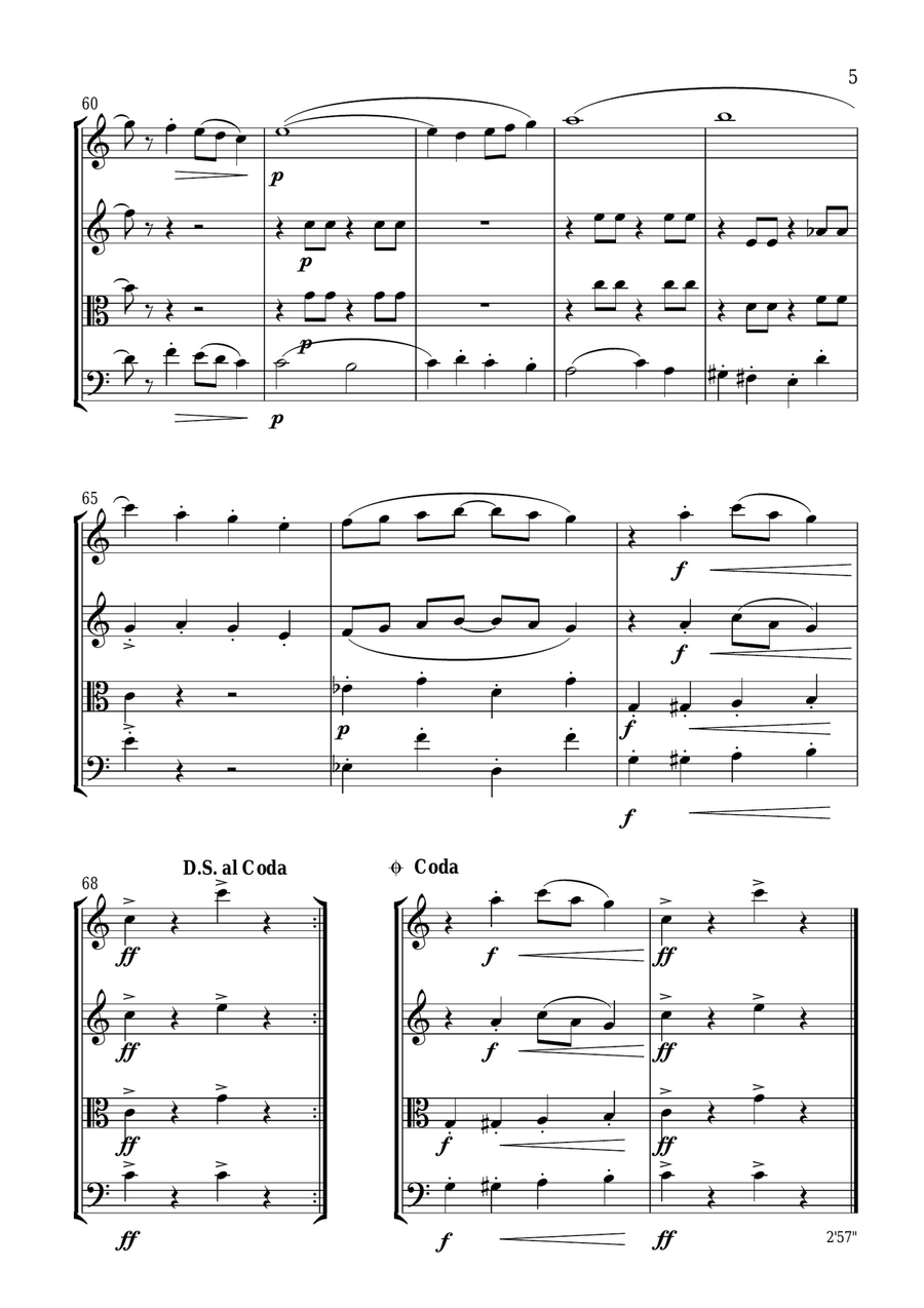 Parade ragtime String Quartet scores gallery preview page 5