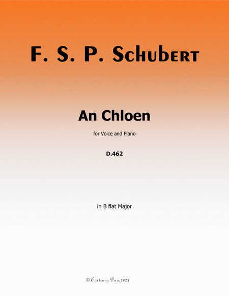 An Chloen, by Schubert, in B flat Major