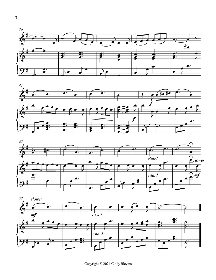 It Came Upon the Midnight Clear, for Piano and Tin Whistle (D) Piano scores gallery preview page 5