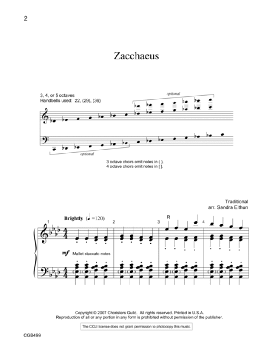 Zacchaeus (3-5 octaves) 5-Octaves scores gallery preview page 2