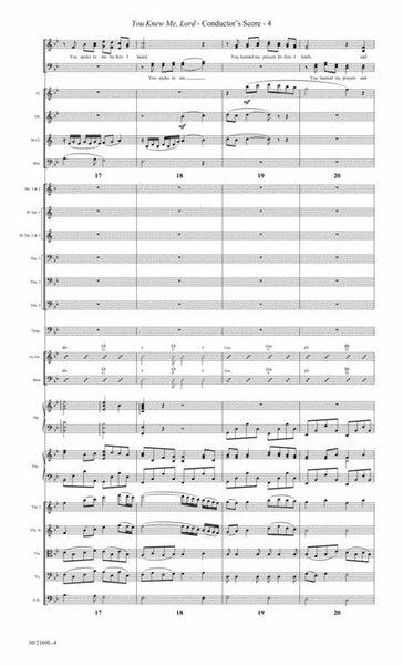 You Knew Me, Lord - Orchestra Score/Parts