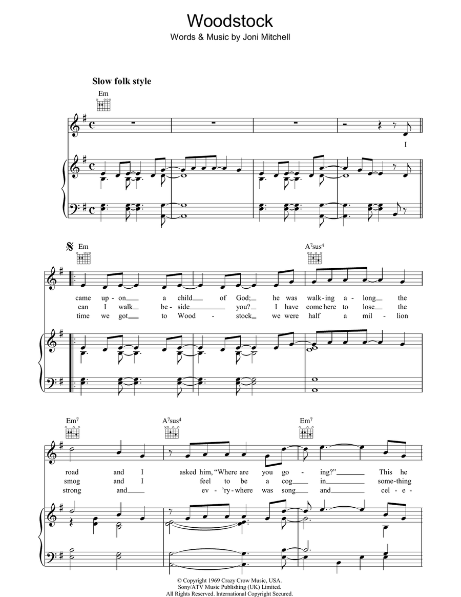 Woodstock Acoustic Guitar scores gallery preview page 1