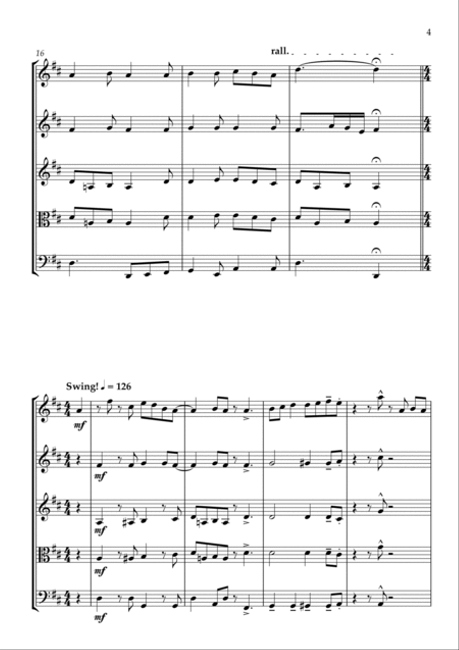 It Came Upon A Midnight Clear - Traditional and Jazz Arrangements for String Quartet String Quartet scores gallery preview page 5