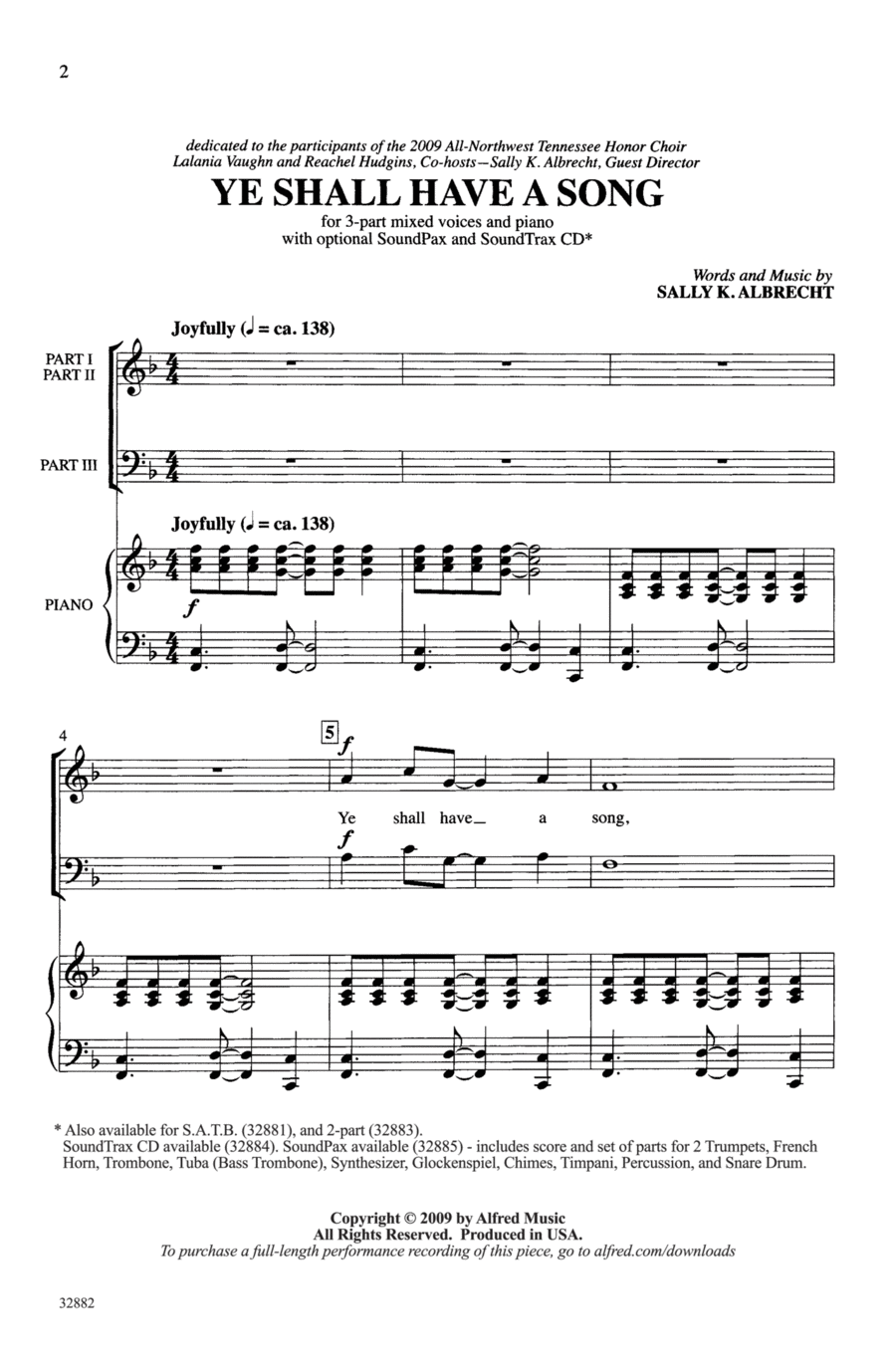 Ye Shall Have a Song Ye Shall Have a Song Choir scores gallery preview page 1