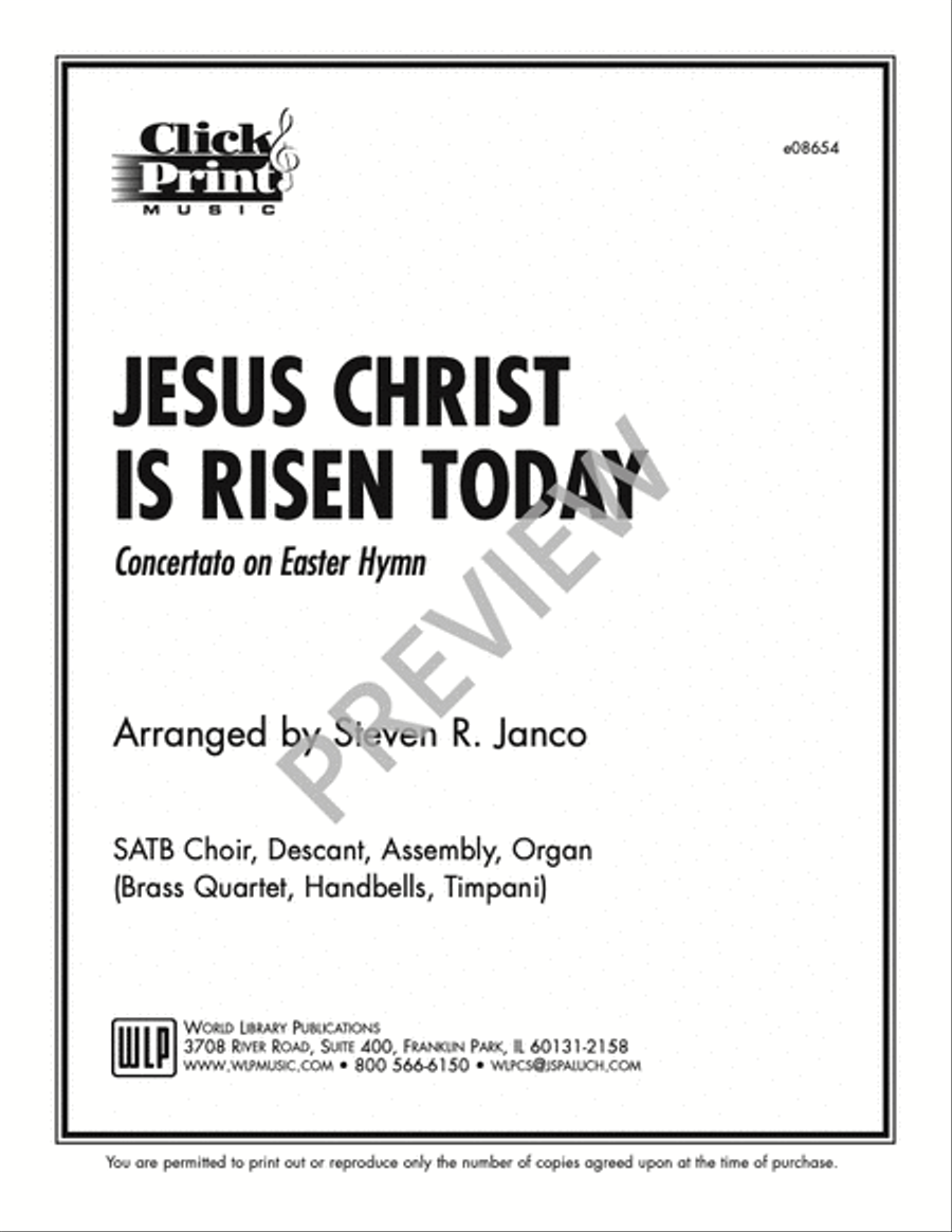 Jesus Christ is Risen Today 4-Part scores gallery preview page 14