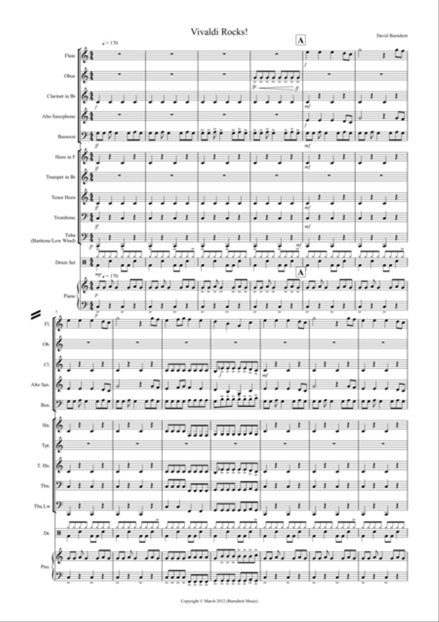 Vivaldi Rock's for School Wind Band Concert Band scores gallery preview page 1