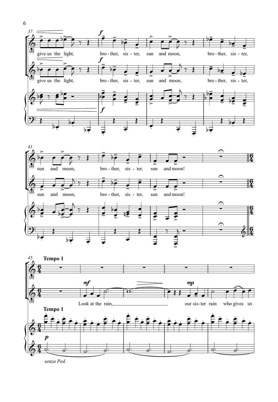 Sun, Moon, World, for voices in two parts and piano 2-Part scores gallery preview page 6