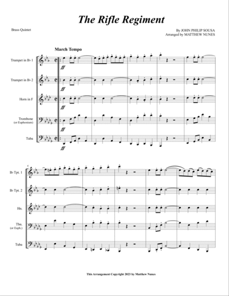 The Rifle Regiment Brass Quintet scores gallery preview page 3