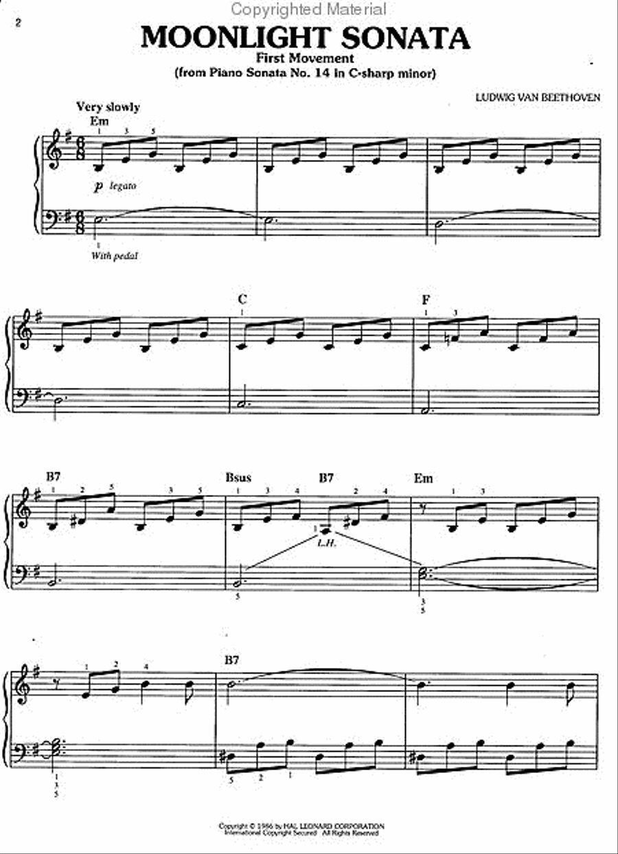 Moonlight Sonata - 1st Movement Piano scores gallery preview page 2