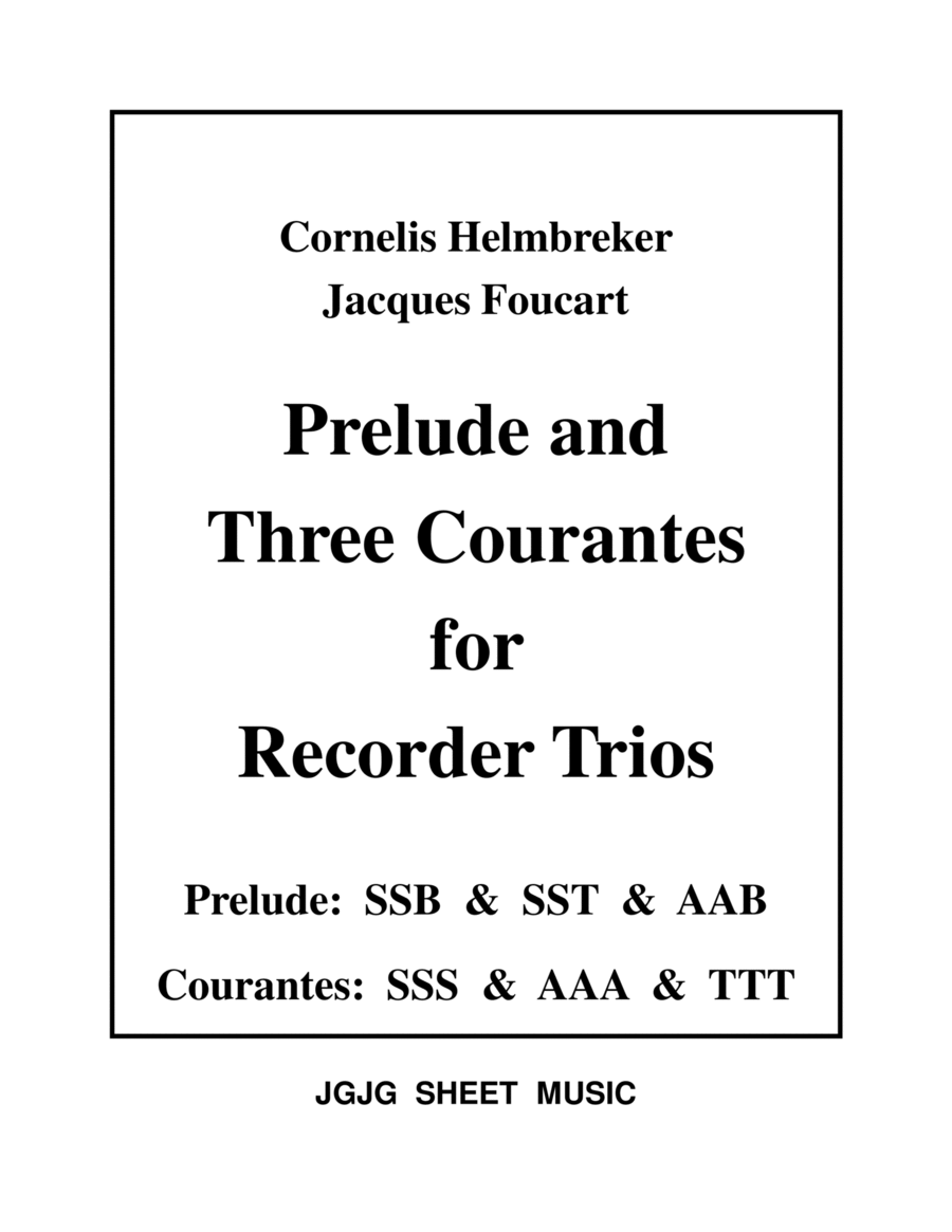 Baroque Prelude and Three Courantes for Recorder Trios image number null