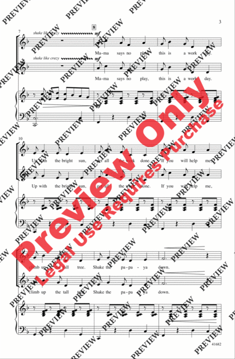 The Papaya Song 2-Part scores gallery preview page 12