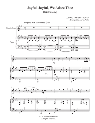 Book cover for Joyful, Joyful, We Adore Thee (French Horn - Piano)