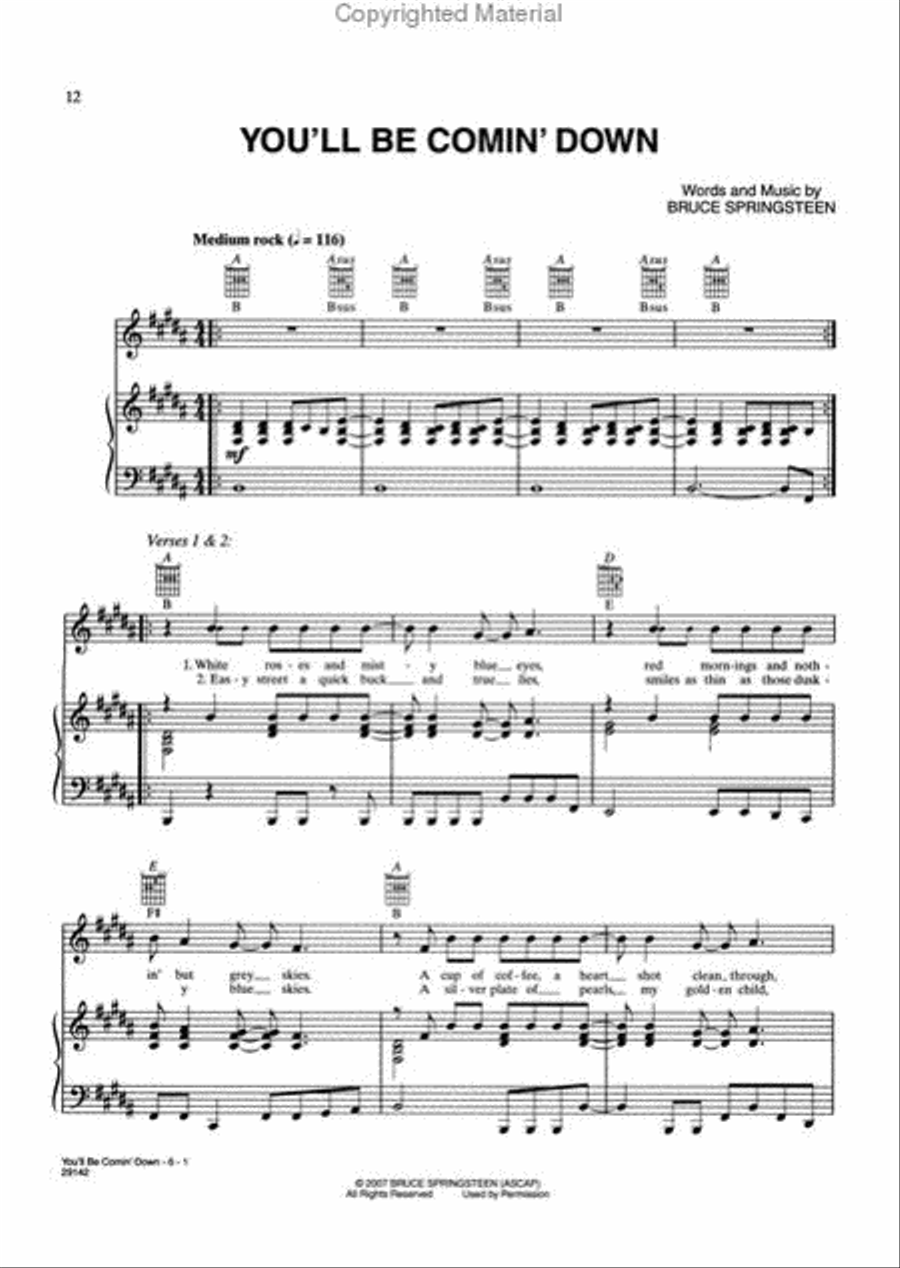Bruce Springsteen -- Magic Piano, Vocal, Guitar scores gallery preview page 2
