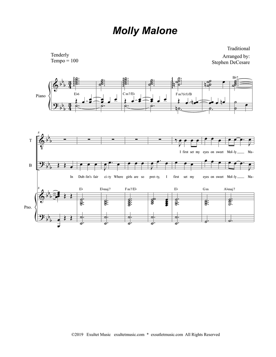 Molly Malone (for SATB) Molly Malone (for SATB) 4-Part scores gallery preview page 2