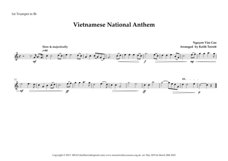 Vietnamese National Anthem for Brass Quintet image number null