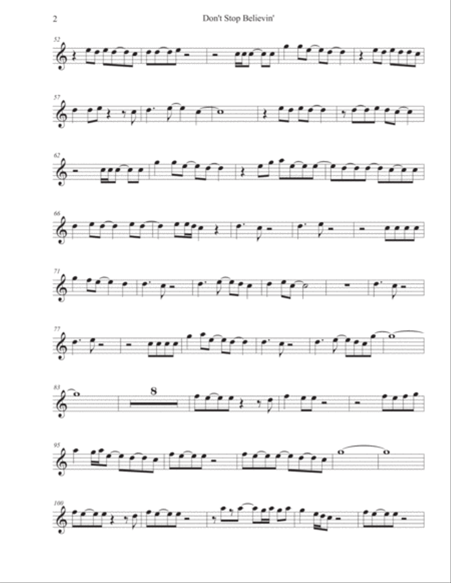 Don't Stop Believin' Oboe Solo scores gallery preview page 2