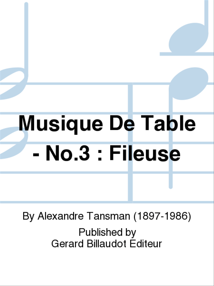 Musique De Table - No. 3 : Fileuse School and Community scores gallery preview page 1