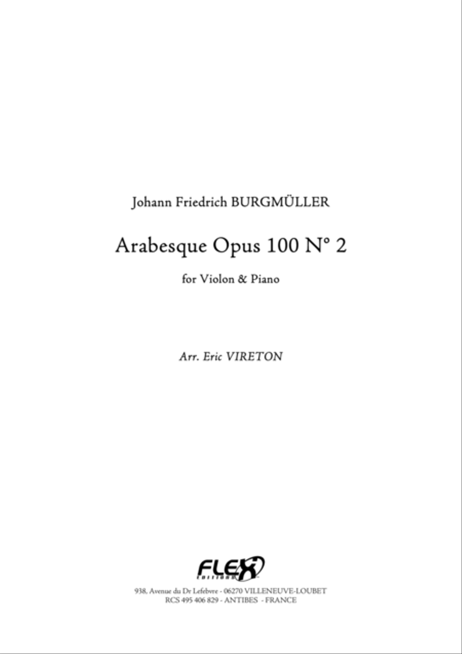 Arabesque Opus 100 No. 2 Arabesque Opus 100 No. 2 Violin Solo scores gallery preview page 1