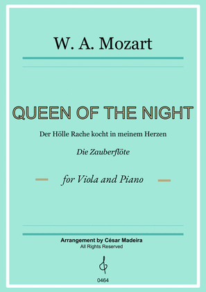 Book cover for Queen of the Night Aria - Viola and Piano (Full Score and Parts)