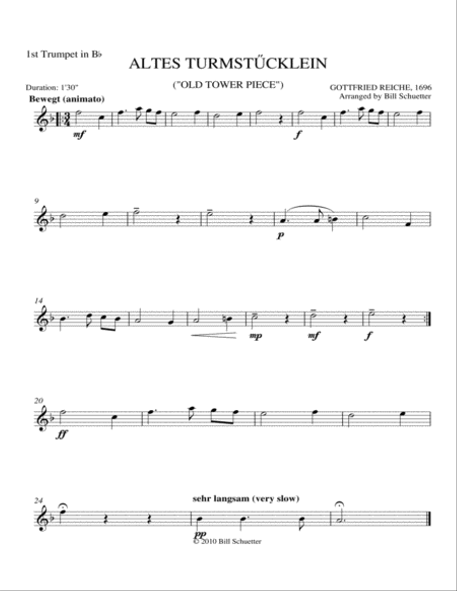 Altes Turmstucklein Altes Turmstucklein Brass Quintet scores gallery preview page 3