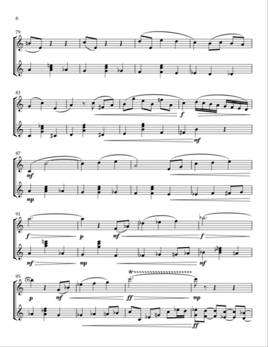 Excursion No. 5: Waltz for Flute and Guitar Chamber Music scores gallery preview page 6