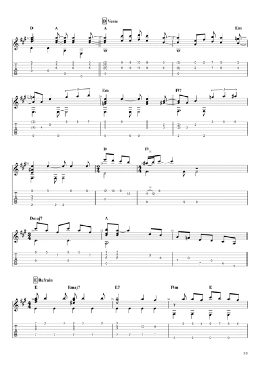 Strawberry Fields Forever Guitar Tablature scores gallery preview page 4