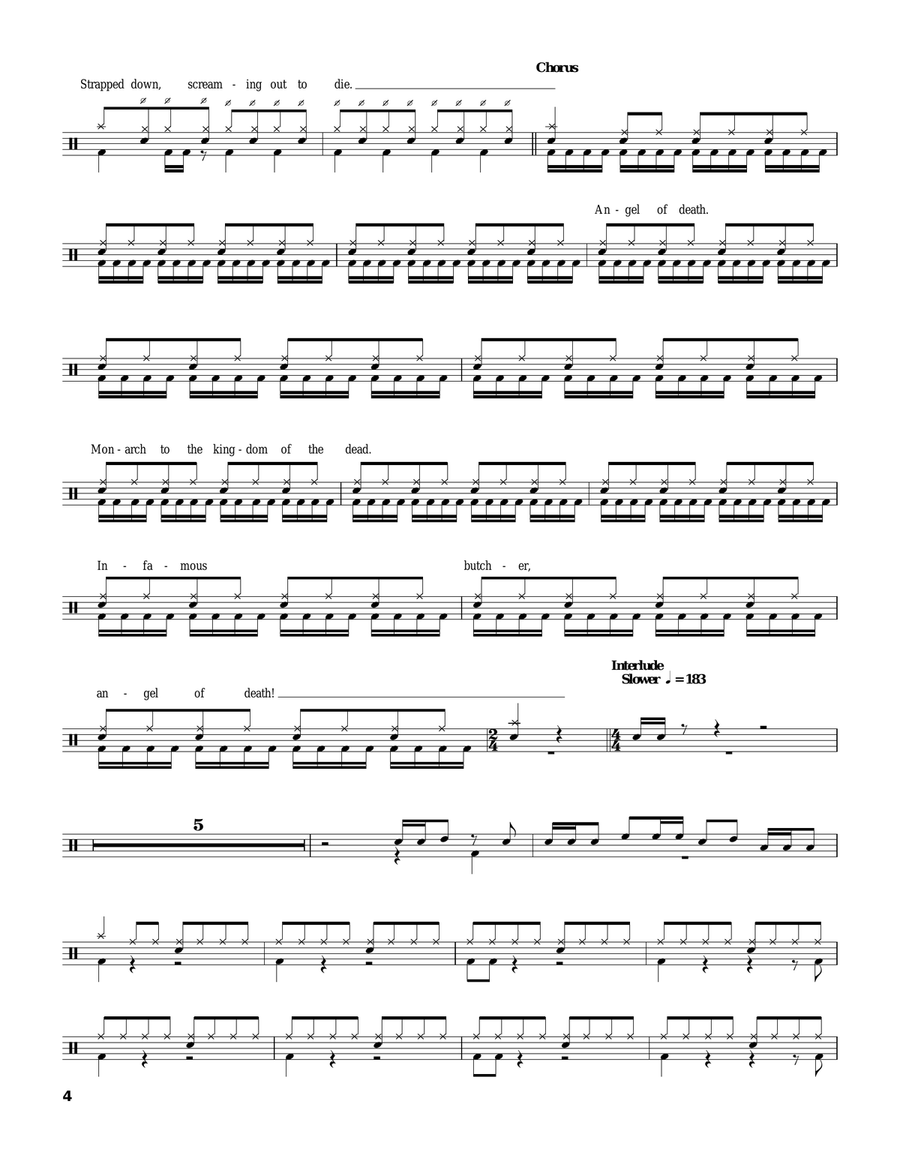 Angel Of Death Drum Set scores gallery preview page 4