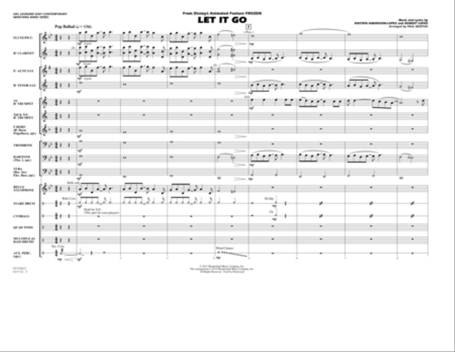 Let It Go - Conductor Score (Full Score) Marching Band scores gallery preview page 2