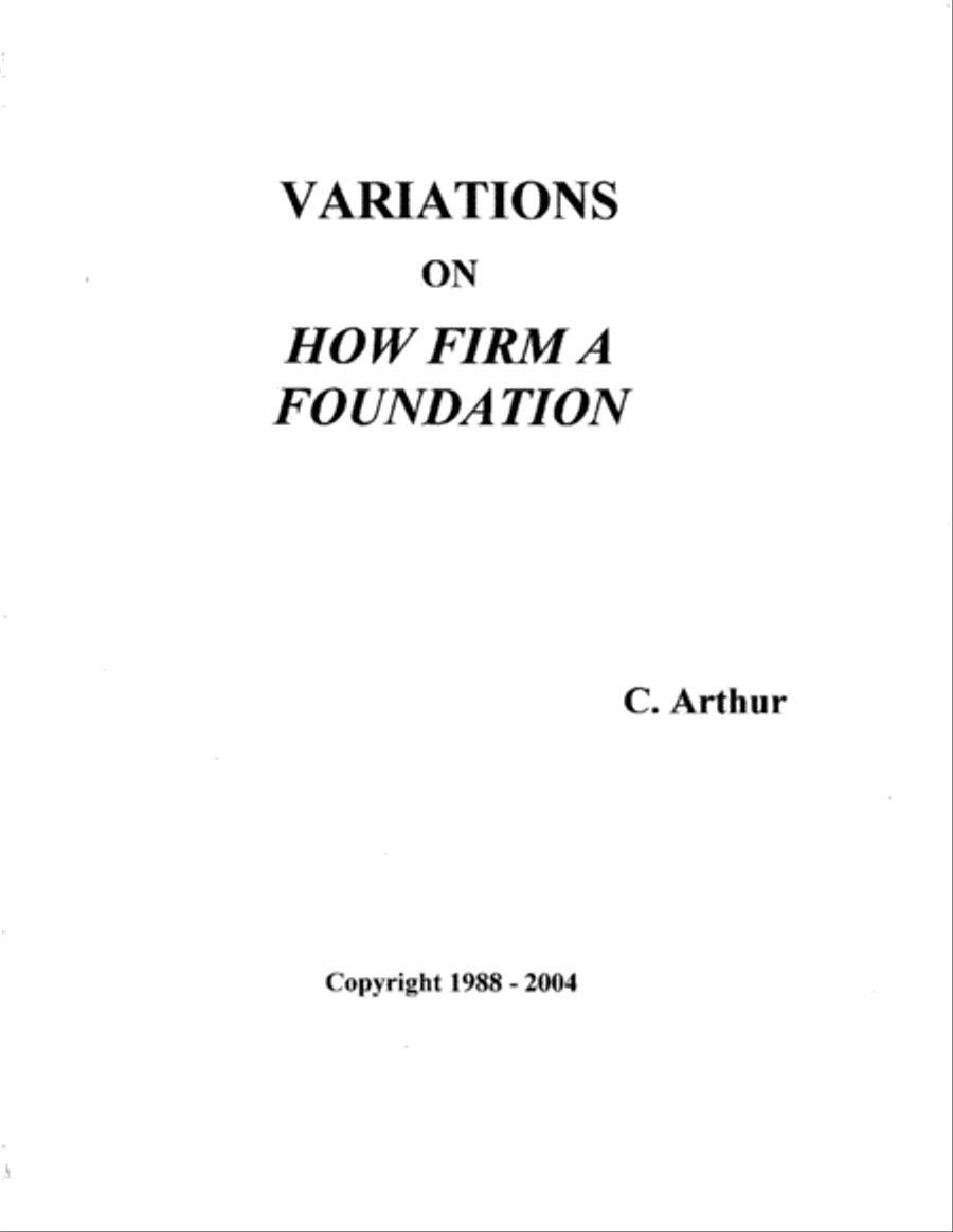 Variations on How Firm a Foundation Piano Solo scores gallery preview page 1