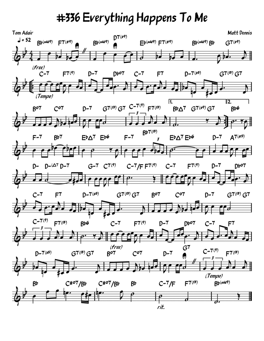 Everything Happens To Me Piano scores gallery preview page 1