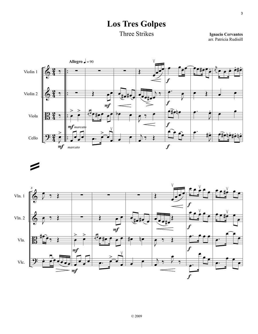 7 Danzas Cubanas, SCORE for string quartet image number null