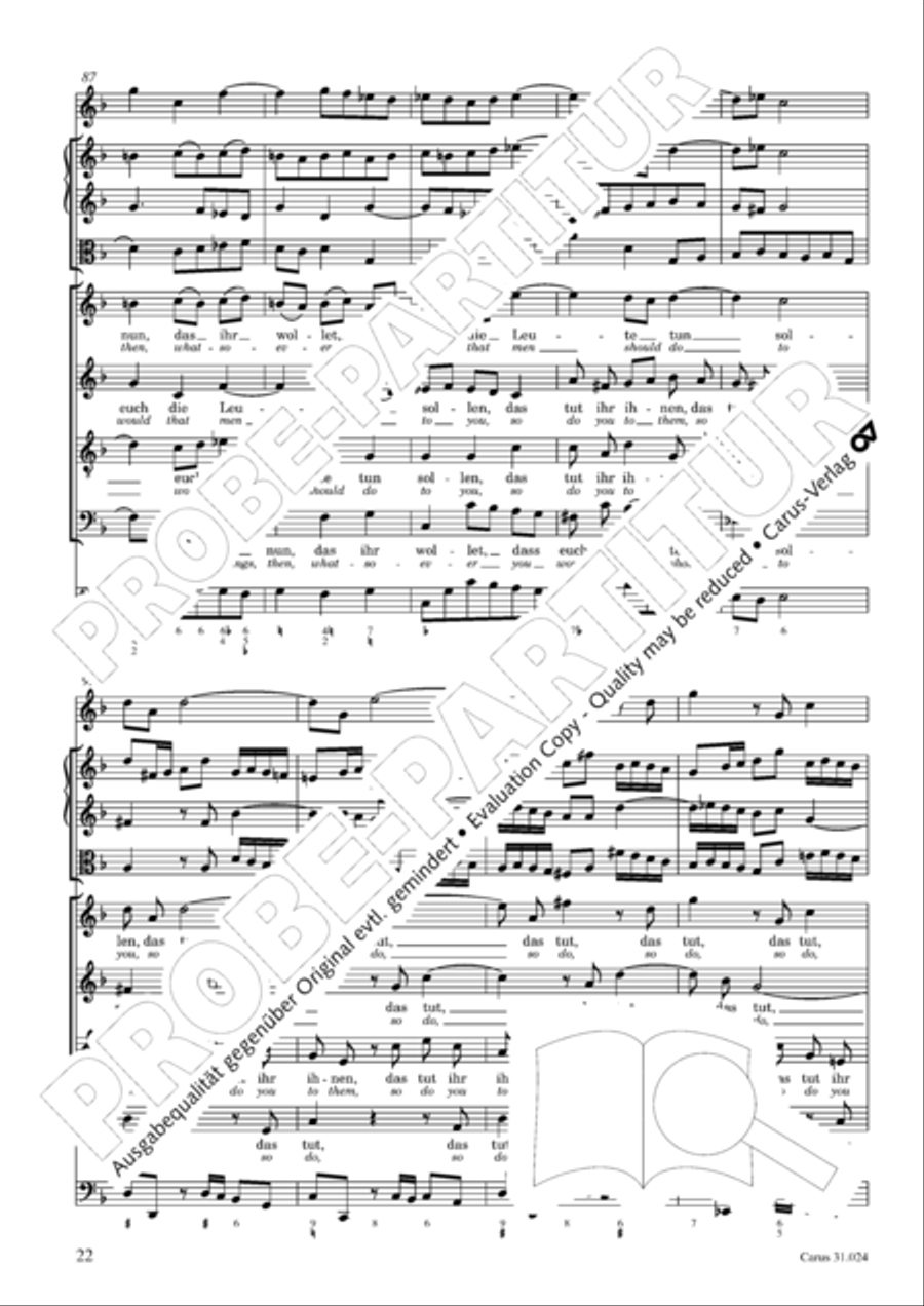 A conscience pure (Ein ungefarbt Gemute) 4-Part scores gallery preview page 23