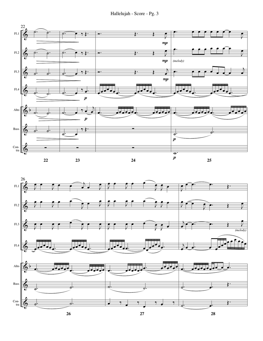 Hallelujah Woodwind Ensemble scores gallery preview page 3
