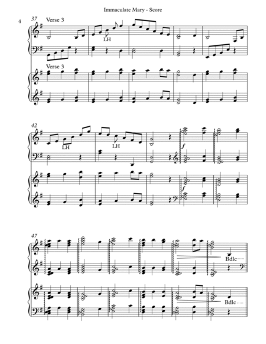 Immaculate Mary (Lourdes Hymn), Harp Duet Celtic Harp scores gallery preview page 4
