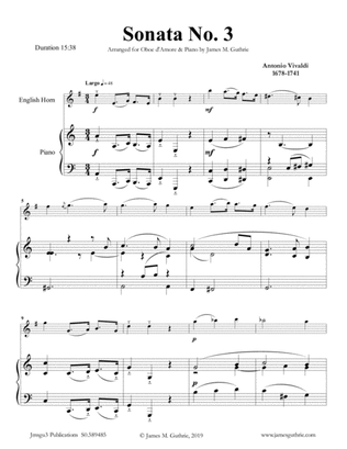 Vivaldi: Sonata No. 3 for English Horn & Piano