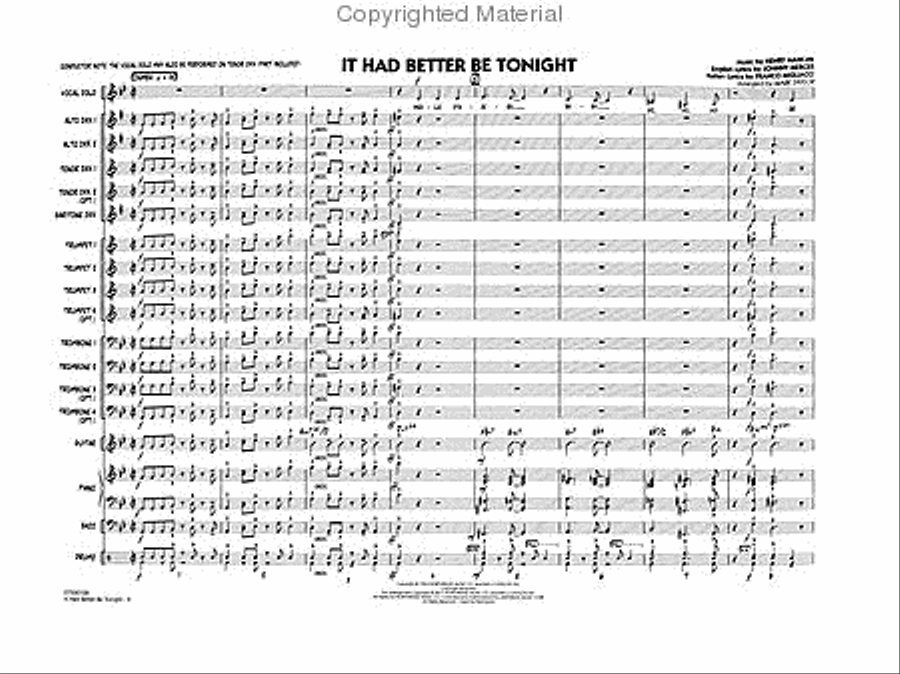 It Had Better Be Tonight (Key: Gmi-Ami) Jazz Ensemble scores gallery preview page 2