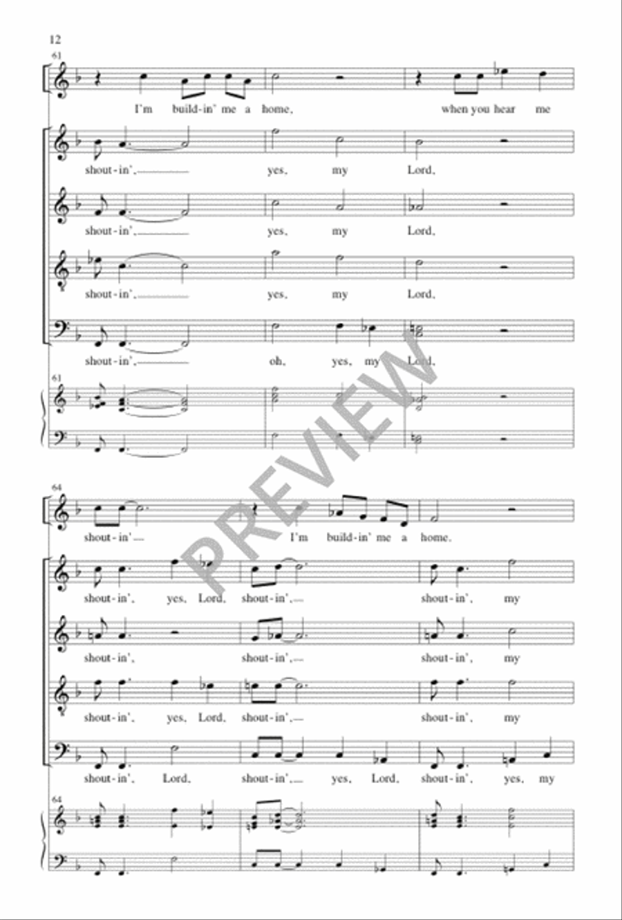 I'm Buildin' Me a Home 4-Part scores gallery preview page 13