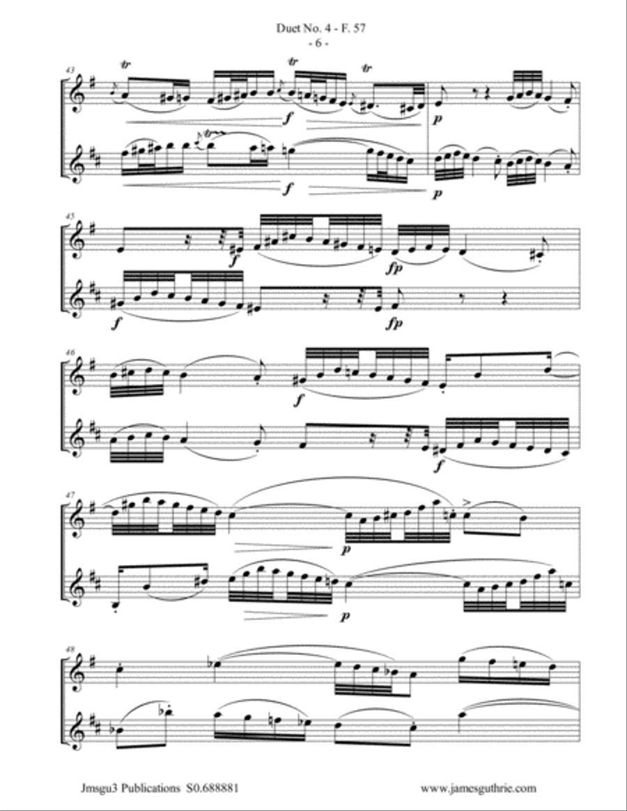 WF Bach: Duet No. 4 for Oboe & English Horn Woodwind Duet scores gallery preview page 6