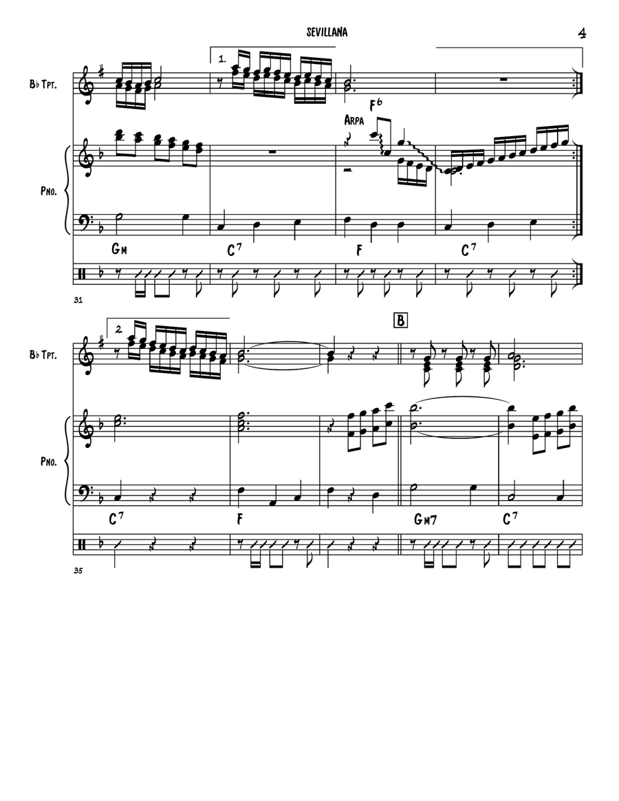 Mariachi Sol de Mexico - Sevillana Trumpet Solo scores gallery preview page 5